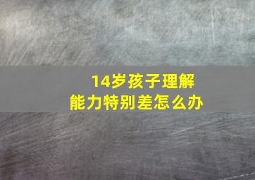 14岁孩子理解能力特别差怎么办