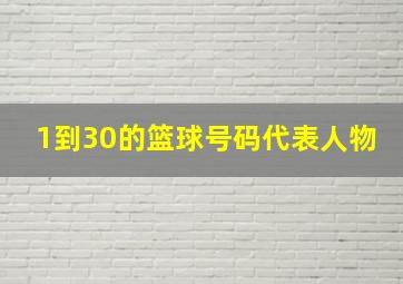 1到30的篮球号码代表人物