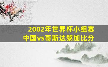 2002年世界杯小组赛中国vs哥斯达黎加比分