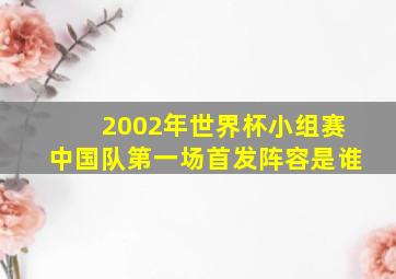 2002年世界杯小组赛中国队第一场首发阵容是谁