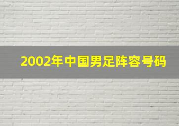 2002年中国男足阵容号码