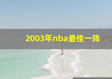 2003年nba最佳一阵