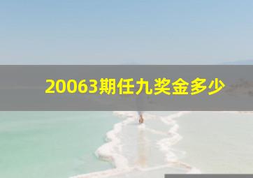 20063期任九奖金多少