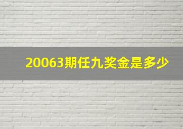 20063期任九奖金是多少