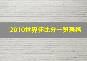 2010世界杯比分一览表格