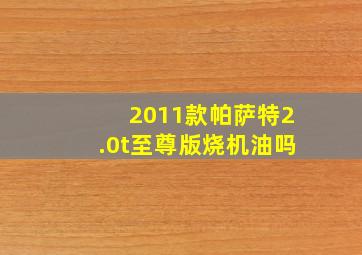 2011款帕萨特2.0t至尊版烧机油吗