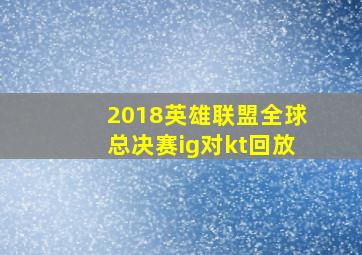 2018英雄联盟全球总决赛ig对kt回放