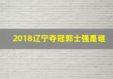 2018辽宁夺冠郭士强是谁