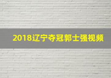 2018辽宁夺冠郭士强视频