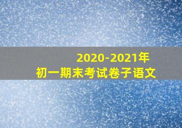 2020-2021年初一期末考试卷子语文