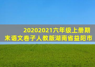 20202021六年级上册期末语文卷子人教版湖南省益阳市