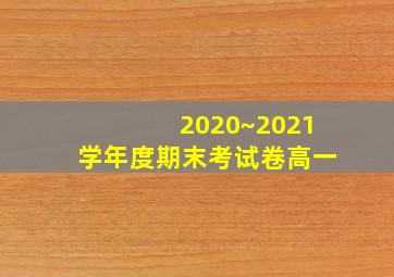 2020~2021学年度期末考试卷高一