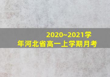 2020~2021学年河北省高一上学期月考