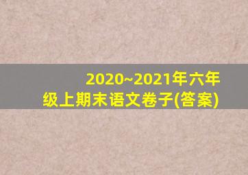 2020~2021年六年级上期末语文卷子(答案)