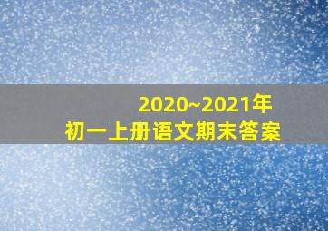 2020~2021年初一上册语文期末答案