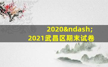 2020–2021武昌区期末试卷