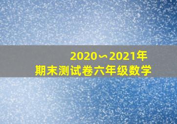 2020∽2021年期末测试卷六年级数学