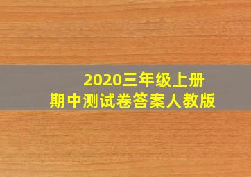 2020三年级上册期中测试卷答案人教版