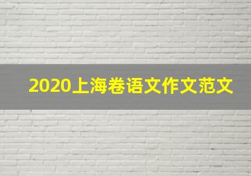 2020上海卷语文作文范文