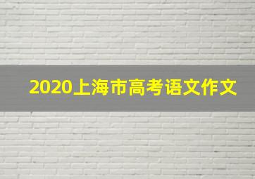 2020上海市高考语文作文