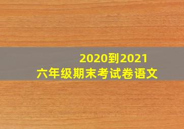 2020到2021六年级期末考试卷语文