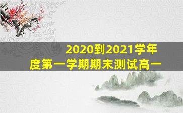 2020到2021学年度第一学期期末测试高一