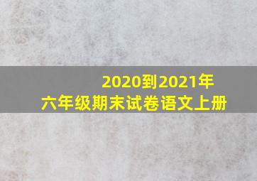 2020到2021年六年级期末试卷语文上册