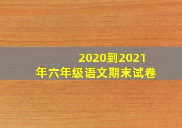 2020到2021年六年级语文期末试卷