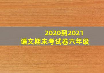 2020到2021语文期末考试卷六年级