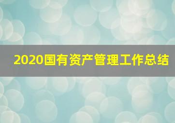 2020国有资产管理工作总结