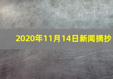 2020年11月14日新闻摘抄