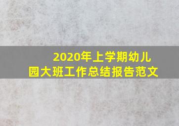 2020年上学期幼儿园大班工作总结报告范文