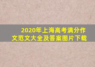 2020年上海高考满分作文范文大全及答案图片下载