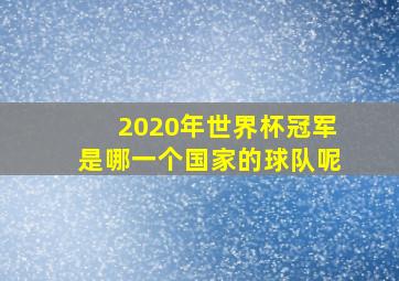 2020年世界杯冠军是哪一个国家的球队呢