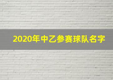 2020年中乙参赛球队名字