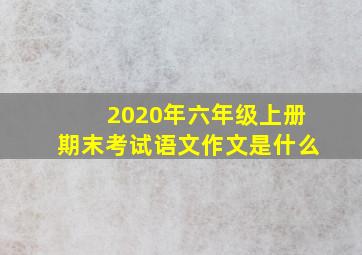 2020年六年级上册期末考试语文作文是什么