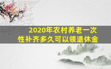 2020年农村养老一次性补齐多久可以领退休金