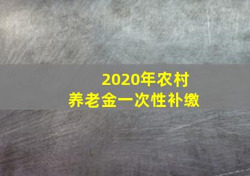 2020年农村养老金一次性补缴