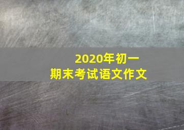 2020年初一期末考试语文作文