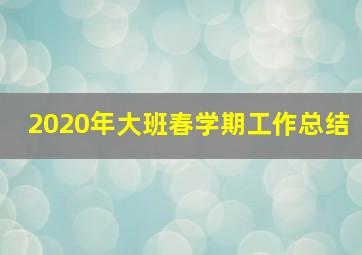 2020年大班春学期工作总结