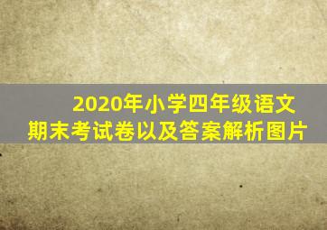 2020年小学四年级语文期末考试卷以及答案解析图片