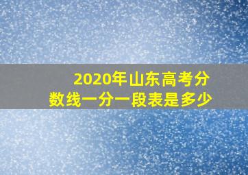 2020年山东高考分数线一分一段表是多少