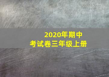 2020年期中考试卷三年级上册