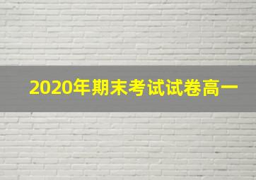 2020年期末考试试卷高一