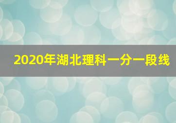 2020年湖北理科一分一段线