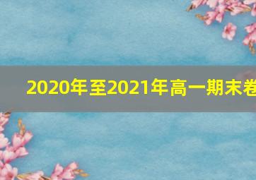 2020年至2021年高一期末卷