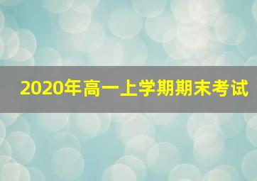 2020年高一上学期期末考试