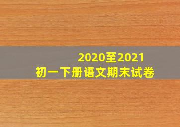 2020至2021初一下册语文期末试卷