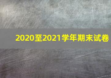 2020至2021学年期末试卷