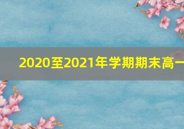 2020至2021年学期期末高一